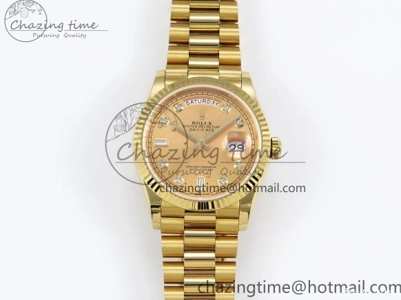0121 StreetReady Day Date 36 YG TWSF Best Edition YG Diamonds Dial on YG Bracelet A 1616